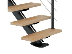 Dolle Mittelholmtreppe Sydney 12 Stufen Buche gerade Metallteile Anthrazit FSC®