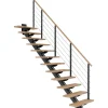Dolle Mittelholmtreppe Sydney 13 Stufen Buche gerade Metallteile Anthrazit FSC®
