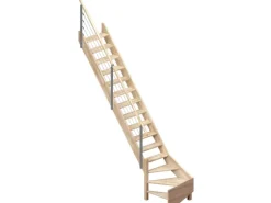 Dolle Raumspartreppe Brest Eiche unbehandelt 1/4gew. links unten FSC®