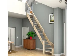 Dolle Raumspartreppe Brest Eiche unbehandelt 1/4gew. links unten FSC®