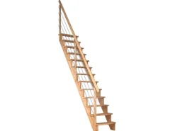 Dolle Raumspartreppe Lyon Buche Edelstahlrohrgeländer 65 cm gerade FSC®