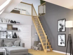 Dolle Raumspartreppe Lyon Kiefer Holzgeländer 75 cm gerade FSC®