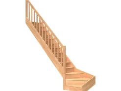 Dolle Raumspartreppe Paris 1/4-gew. Links Setzstufe Buche lack R-Geländer FSC®