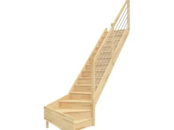 Dolle Raumspartreppe Paris 1/4-gew. Rechts Setzstufen Buche E-Geländer FSC®