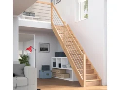 Dolle Raumspartreppe Paris Gerade Setzstufen Buche Edelstahlgeländer FSC®