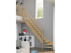 Dolle Raumspartreppe Paris 1/4-gew. Links Fichte Rechteckstabgeländer FSC®