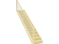 Dolle Raumspartreppe Paris Gerade Setzstufen Fichte roh Edelstahlgeländer FSC®