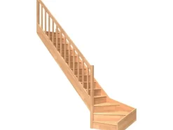 Dolle Raumspartreppe Paris 1/4-gew. Links Setzstufe Buche R-Geländer FSC®