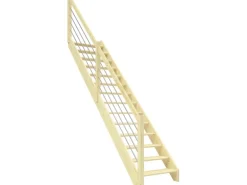 Dolle Raumspartreppe Paris Gerade Fichte roh Edelstahlgeländer FSC®