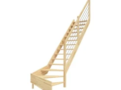 Dolle Raumspartreppe Paris 1/4-gew. Rechts Buche Edelstahlgeländer FSC®