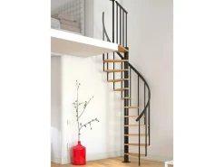 Dolle Spindeltreppe Calgary Ø 140 cm Buchenfurnier Geländer Anthrazit FSC