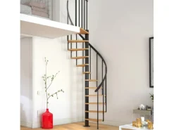 Dolle Spindeltreppe Calgary Ø 140 cm Metallelemente Anthrazit 11 Stufen FSC®