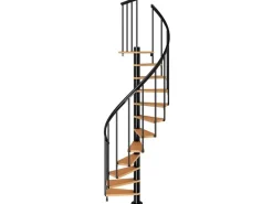 Dolle Spindeltreppe Calgary Ø 120 cm Buchenfurnier Geländer Anthrazit FSC