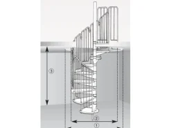 Dolle Spindeltreppe Oslo Ø 140 cm, 11 Stufen Buche GH bis 276 cm FSC®