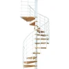 Dolle Spindeltreppe Oslo Ø 140 cm Metallelemente Weiß 12 Stufen Buche FSC®
