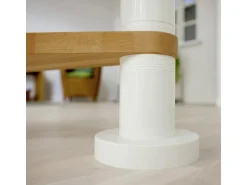 Dolle Spindeltreppe Oslo Ø 160 cm Metallelemente Weiß 14 Stufen Buche FSC®