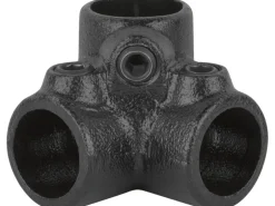 Dreiweg-Eckstück 90° Schwarz matt für Stahlrohr Ø 2,7 cm