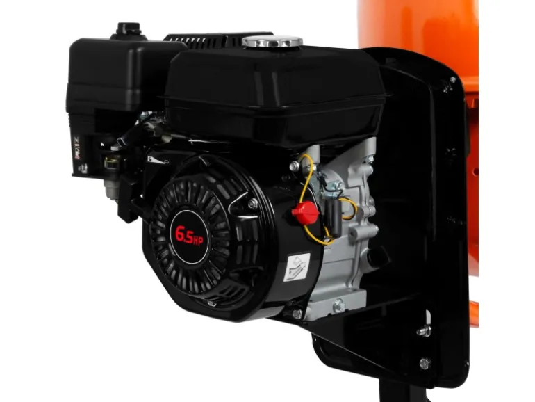 EBERTH Betonmischer 140L mit 6,5PS Benzinmotor, Gestell, Trommel und Zahnkranz aus Stahl, Trommel Schwenkbar