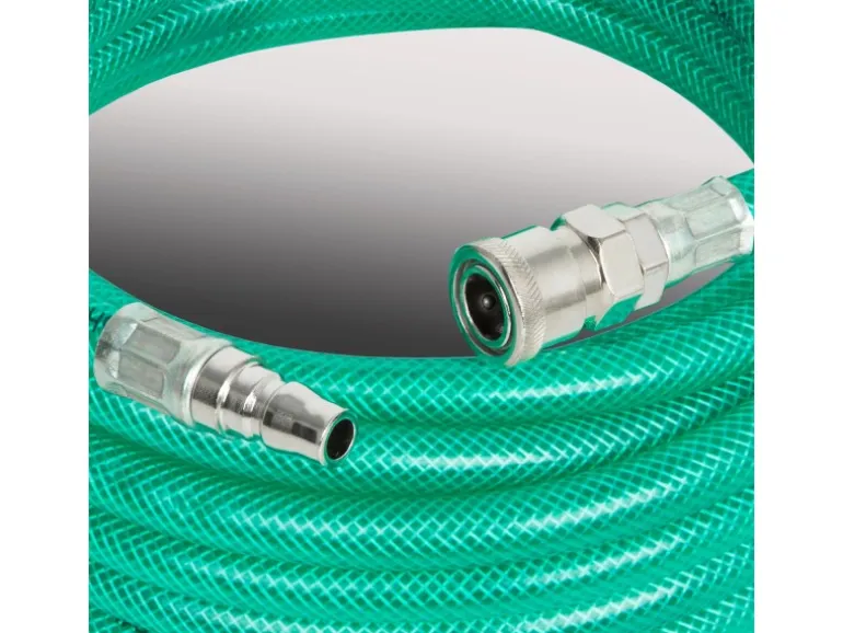 EBERTH Druckluftschlauch Länge 10m Durchmesser 10mm x 14mm 3/8 Kupplung 24 Bar