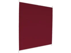 ECD Germany Plissee Klemmfix ohne Bohren 55x200 cm Bordeaux Blickdicht Faltrollo