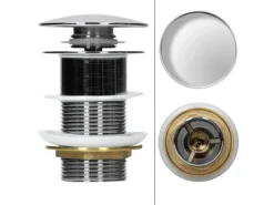 ECD Germany Waschbecken 505x395x135 mm Keramik Weiß Ablaufgarnitur ohne Überlauf