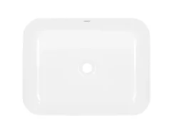 ECD Germany Waschbecken 505x395x135 mm Keramik Weiß Ablaufgarnitur ohne Überlauf