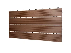 ECD Germany WPC Terrassenfliesen 60x30 cm 6Er Spar Set Hellbraun in Holzoptik