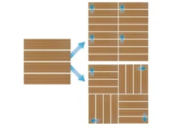 ECD Germany WPC Terrassenfliesen 30x30 cm 11Er Spar Set Teak in Holzoptik