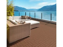 ECD Germany WPC Terrassenfliesen 30x30 cm 33er Spar Set Hellbraun Mosaik