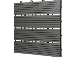 ECD Germany WPC Terrassenfliesen 30x30 cm 33er Spar Set Anthrazit in Holzoptik