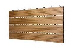 ECD Germany WPC Terrassenfliesen 60x30 cm 6Er Spar Set Teak in Holzoptik