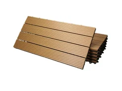 ECD Germany WPC Terrassenfliesen 60x30 cm 30Er Spar Set Teak in Holzoptik