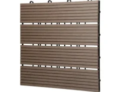 ECD Germany WPC Terrassenfliesen 30x30 cm 22er Spar Set Dunkelbraun in Holzoptik