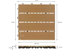 ECD Germany WPC Terrassenfliesen 30x30 cm 55er Spar Set Teak in Holzoptik Garten