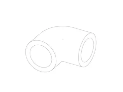 Eckstück 90° Schwarz matt für Stahlrohr Ø 2,7 cm