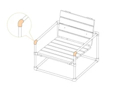 Eckstück 90° Schwarz matt für Stahlrohr Ø 2,7 cm