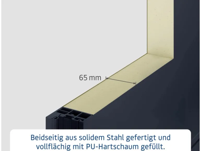 EcoStar Haustür Isopro IP 015 Anthrazitmetallic 110 cm x 210 cm DIN L