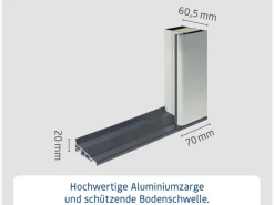 EcoStar Haustür Isopro IP 015 Anthrazitmetallic 110 cm x 210 cm DIN L