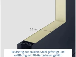 EcoStar Haustür Isopro IP 020S Graualuminium 110 cm x 210 cm DIN L