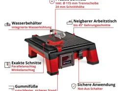 Einhell Power X-Change Akku-Fliesenschneidmaschine TE-TC 18/115 Li Solo