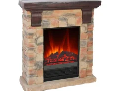 EL Fuego Elektrokamin Kitzbühel Stein mit Heizung 1,8 kW