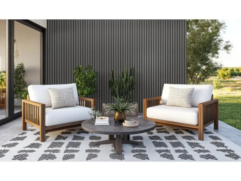 Equipped Wandpaneel WPC Outdoor 2350 mm x 219 mm x 26 mm Eiche Grau