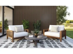 Equipped Wandpaneel WPC Outdoor 2350 mm x 219 mm x 26 mm Eiche Walnuss