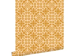 ESTAhome Tapete Abgenutzte Fliesen Ockergelb 50 X 900 Cm - 131480