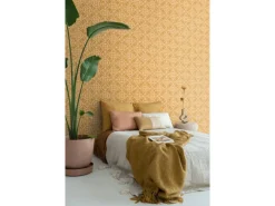 ESTAhome Tapete Abgenutzte Fliesen Ockergelb 50 X 900 Cm - 131480