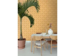 ESTAhome Tapete Abgenutzte Fliesen Ockergelb 50 X 900 Cm - 131480