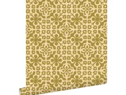 ESTAhome Tapete Abgenutzte Fliesen Olivgrün 50 X 900 Cm - 131479