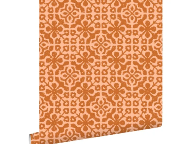 ESTAhome Tapete Abgenutzte Fliesen Orangebraun 50 X 900 Cm 131481