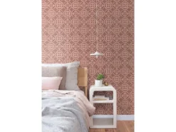 ESTAhome Tapete Abgenutzte Fliesen Aubergineviolett 50 X 900 Cm 131482