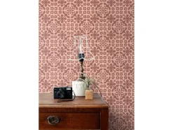 ESTAhome Tapete Abgenutzte Fliesen Aubergineviolett 50 X 900 Cm 131482